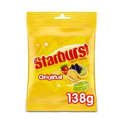 Iceland Starburst Vegan Chewy Sweets Fruit Flavoured Pouch Bag 138g offer