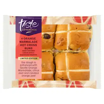 Sainsbury's Sainsbury's Orange Marmalade Hot Cross Buns, Limited Edition, Taste the Difference x4 260g offer