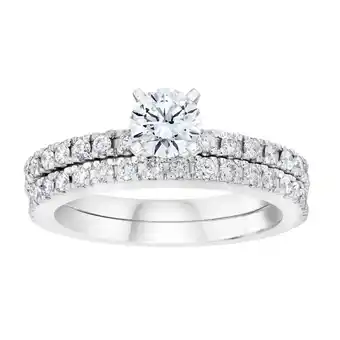 Costco 1.40ctw Round Brilliant Cut Diamond Wedding Ring Set, Platinum offer