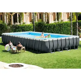 Costco Intex 32ft (9.8m) x 16ft (4.9m) Ultra XTR Rectangular Frame Pool with Sand Filter Pump, Saltwater System and Accessories offer