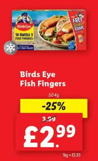 Lidl Birds Eye Fish Fingers offer