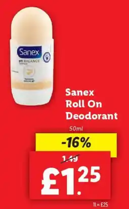 Lidl Sanex Roll On Deodorant offer