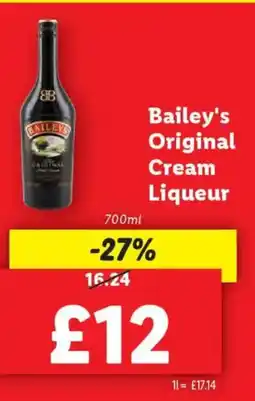 Lidl Bailey's Original Cream Liqueur offer