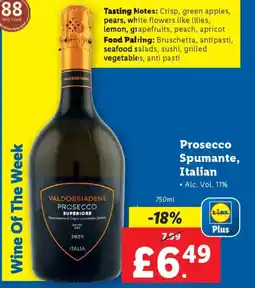 Lidl Prosecco Spumante, Italian offer