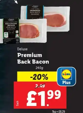 Lidl Deluxe Premium Back Bacon offer