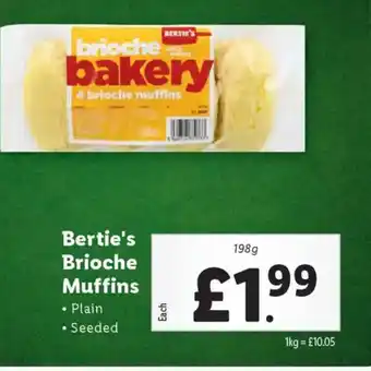 Lidl Bertie's Brioche Muffins offer