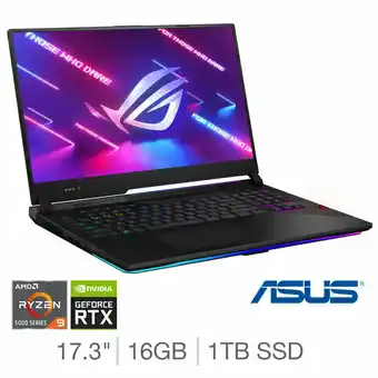 Costco ASUS ROG Strix 17, AMD Ryzen 9, 16GB RAM, 1TB SSD, NVIDIA GeForce RTX 3080, 17.3 Inch Gaming Laptop, G733QS-HG125T offer