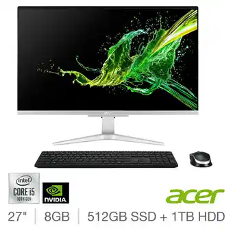 Costco Acer Aspire C27, Intel Core i5, 8GB RAM, 512GB SSD + 1TB HDD, NVIDIA GeForce MX130, 27 Inch, All in One Desktop PC, DQ.BDPEK. offer