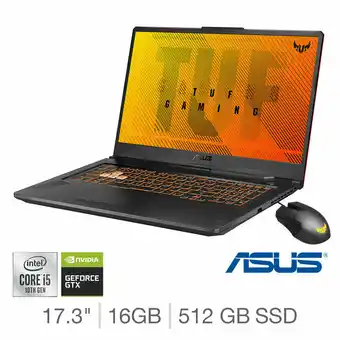 Costco ASUS TUF F17, Intel Core i5, 16GB RAM, 512GB SSD, NVIDIA GeForce GTX 1650 Ti, 17.3 Inch Gaming Laptop, FX076LI-HX243T with TU offer