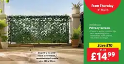 Lidl LIVARNO home Privacy Screen offer