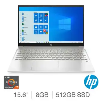 Costco HP Pavilion, AMD Ryzen 7, 8GB RAM, 512GB SSD, 15.6 Inch Laptop, 15-eh0012na offer
