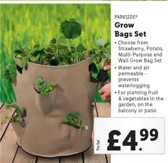 Lidl PARKSIDE Grow Bags Set offer