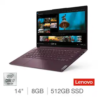 Costco Lenovo Yoga Slim 7, Intel Core i7, 8GB RAM, 512GB SSD, 14 Inch Laptop, 82A1005MUK offer