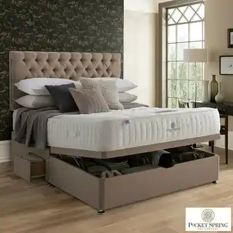 Costco Pocket Spring Bed Company Pemberley Mattress & Sahara Half Ottoman Divan in 3 Sizes offer