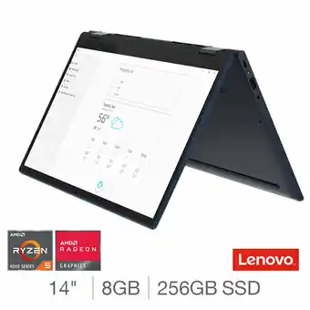 Costco Lenovo Yoga 6, AMD Ryzen 5, 8GB RAM, 256GB SSD, 14 Inch Convertible 2 in 1 Laptop, 82FN0016UK offer
