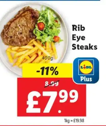 Lidl Rib Eye Steaks offer