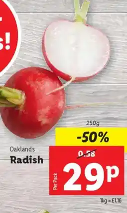 Lidl Oaklands Radish offer