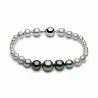 Costco 3-10mm Tahitian & Treated Akoya Pearl Bracelet, 18ct White Gold offer