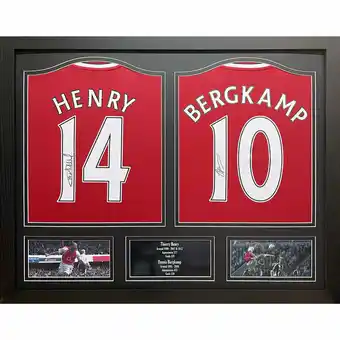 Costco Thierry Henry & Dennis Bergkamp Signed Framed Arsenal Football Shirts offer
