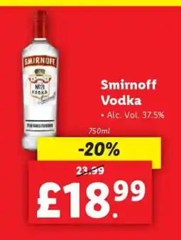 Lidl Smirnoff Vodka offer