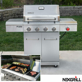 Costco Nexgrill Deluxe 4 Burner Stainless Steel Gas Barbecue + Side Burner + Cover offer