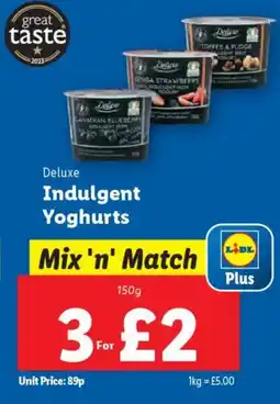 Lidl Deluxe Indulgent Yoghurts offer