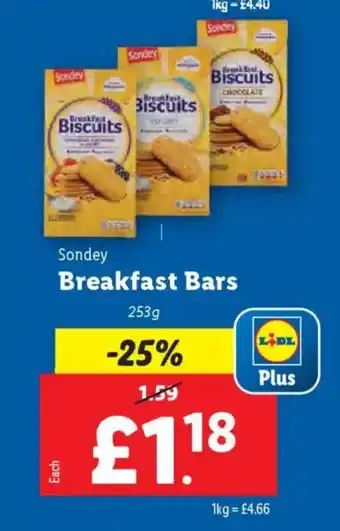 Lidl Sondey Breakfast Bars offer