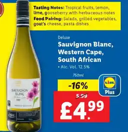 Lidl Sauvignon Blanc, Western Cape, South African offer