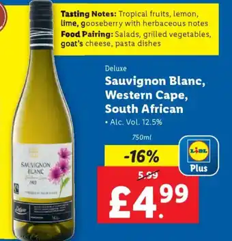 Lidl Sauvignon Blanc, Western Cape, South African offer