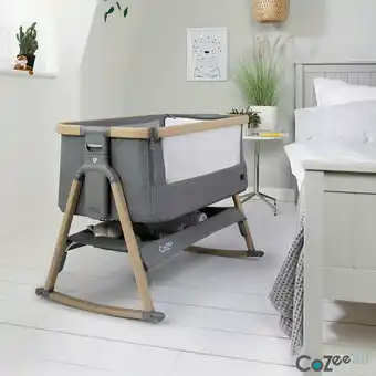 Costco Tutti Bambini CoZee Air Bedside Rocking Crib, Oak and Charcoal offer