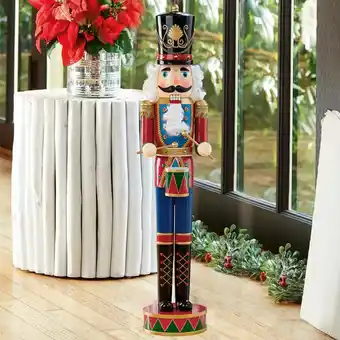 Costco 3.5ft (1m) Indoor Wooden Nutcracker Drummer with Movable Mouth offer