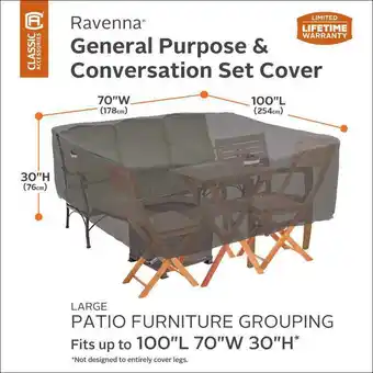 Costco Classic Accessories Ravenna Large General Purpose Patio Furniture Set Cover offer