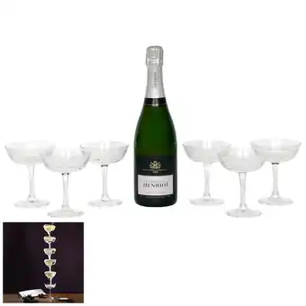 Costco Henriot Blanc de Blancs Champagne with 6 Stacking Glasses, 75cl offer