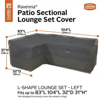 Costco Classic Accessories Ravenna L-Shaped Left Sectional Set Cover offer