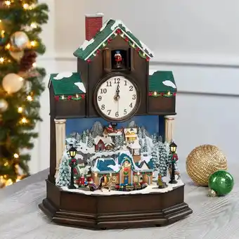 Costco 16.5 Inches (42cm) Musical Christmas Cuckoo Clock Tabletop Ornament with LED Lights & Sounds offer