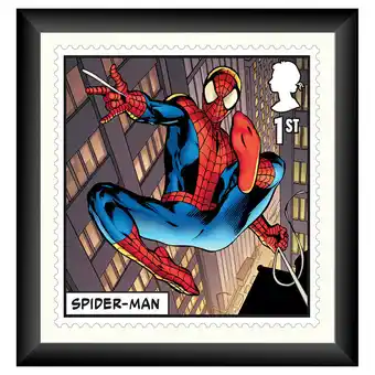 Costco Marvel Spider-Man Framed Royal Mail® Collectable Stamp Print offer