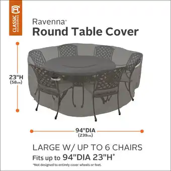 Costco Classic Accessories Ravenna Large Round Patio Table and Chair Set Cover offer