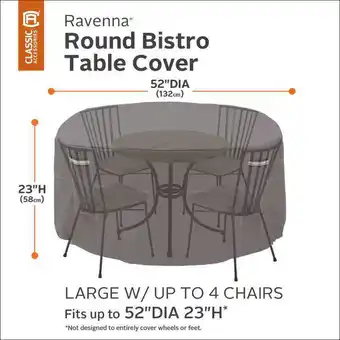 Costco Classic Accessories Ravenna Round Patio Bistro Table & Chair Set Cover offer