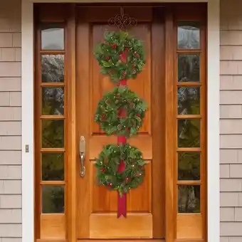 Costco 43 Inch (109.2cm) 3 Wreath Door Hanger with 60 LED Lights offer