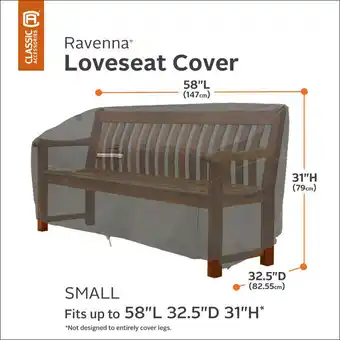 Costco Classic Accessories Ravenna Small Patio Sofa Loveseat Cover offer