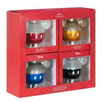 Costco 4 Inches (12.3cm) Disney Mickey Mouse Icon Christmas Tree Ornaments - 4 Pack offer