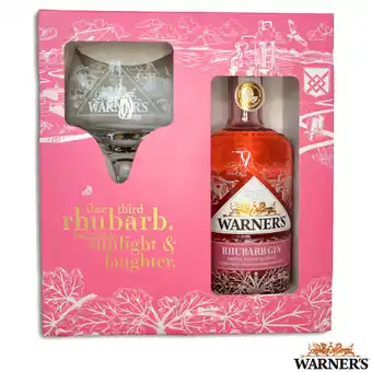 Costco Warner's Rhubarb Gin Copa Glass Gift Pack, 70cl offer