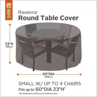Costco Classic Accessories Ravenna Round Patio Table and Chair Set Cover offer