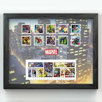 Costco Marvel Superheroes Framed Royal Mail® Collectable Stamps - Stamps and Comic Book Miniature Sheet offer