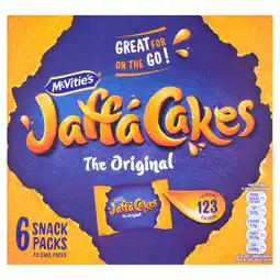 Iceland McVitie's Jaffa Cakes Original Chocolate Biscuits Snack Pack 6 x 3 Cakes, 198g offer