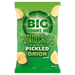 Iceland Big Night In Pickled Onion Flavour Potato Crisps 150g offer