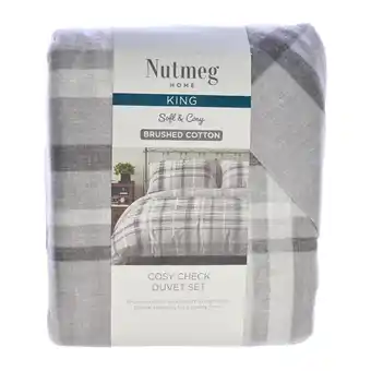 Morrisons Nutmeg Home Brushed Cotton Cosy Check Duvet Set King offer