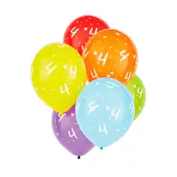 Morrisons Nutmeg Multicoloured Number Latex Balloon No. 4 offer