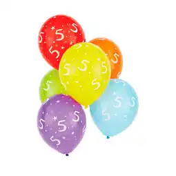 Morrisons Nutmeg Multicoloured Number Latex Balloon no 5 offer