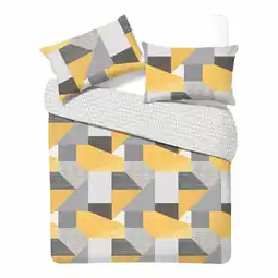 Morrisons Nutmeg Home Easy Care Geo Block Duvet Set Double offer